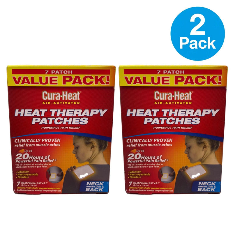 Cura-Heat Heat Therapy Patches 7 Ct 2 Pack Exp 07/2027 New