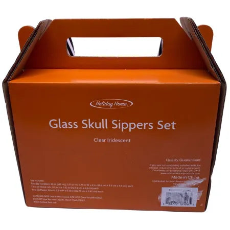 Holiday Home Glass Skull Sippers Set 18oz 4 Pack New