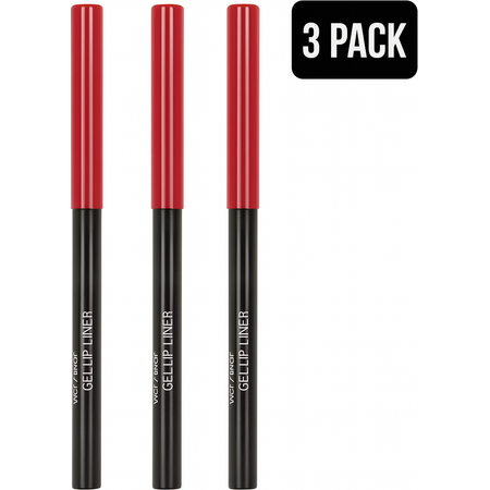 Wet n Wild Gel Lip Liner Red 0.008 oz - 3 Pack - New