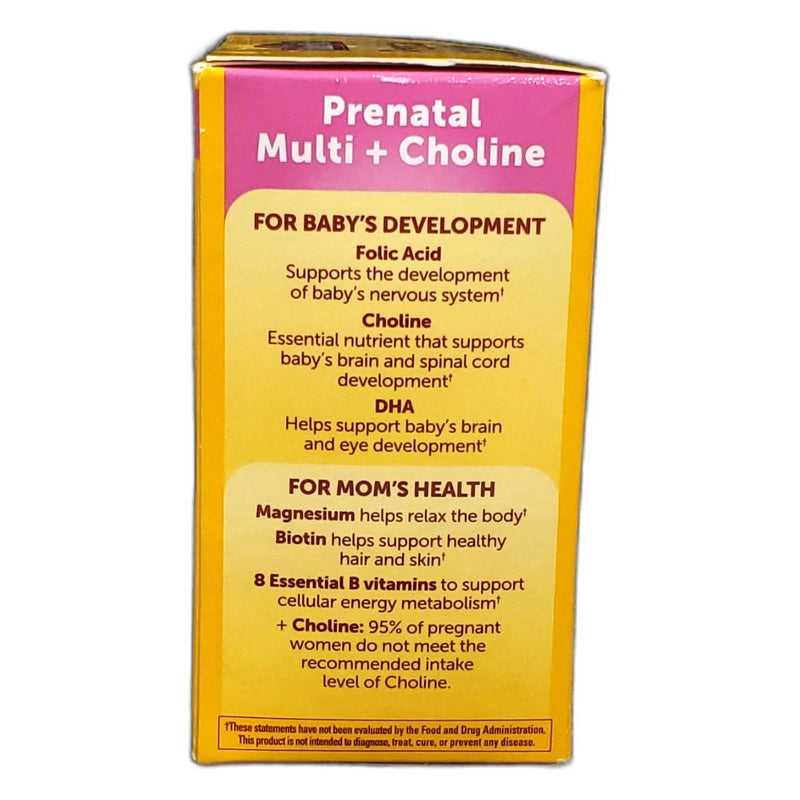 Nature Made Prenatal Multi Choline Folic 240 Total Exp 04/27 Pack of 2 New