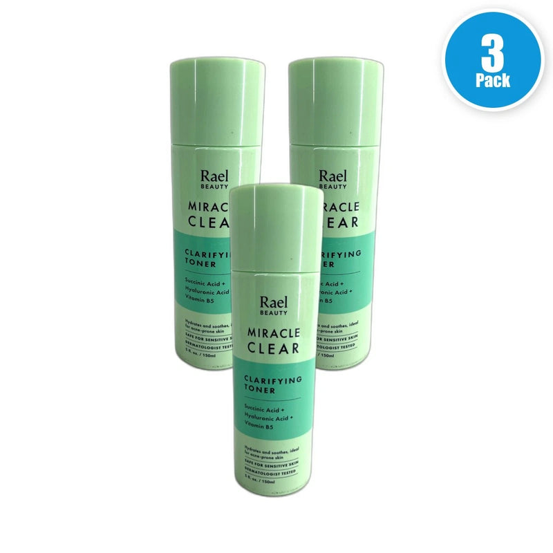Rael Miracle Clear Clarifying Toner Reducing Pores Oils 5.1oz Pack of 3 New