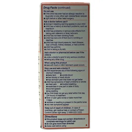 Children's Motrin Dye-Free Ibuprofen Berry Flavor 4 oz 3 Pack Exp 2027