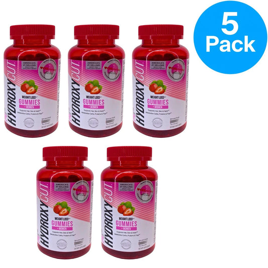 Hydroxycut Weight Loss Gummies for Women Biotin & Collagen 90ct 5 Pack Bundle