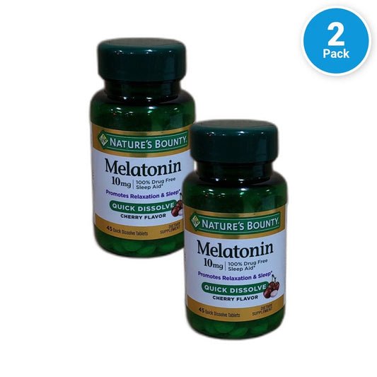 Nature's Bounty Melatonin Quick Dissolve Sleep 90 Total Exp 10/27 Pack of 2 New