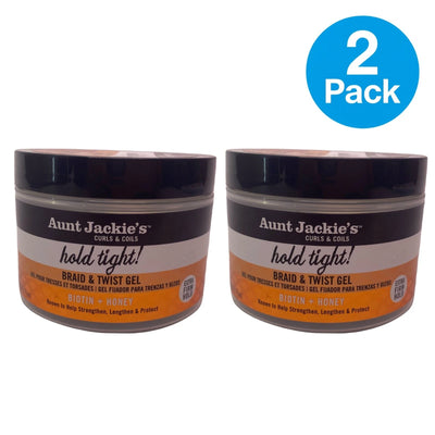 Aunt Jackie's Hold Tight Braid & Twist Gel 7.5 oz 2 Pack New
