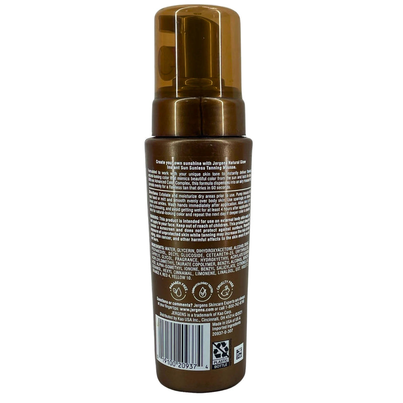 Jergens Natural Glow Instant Sun Sunless Tanning Mousse Light Bronze 6fl oz 7 Pa