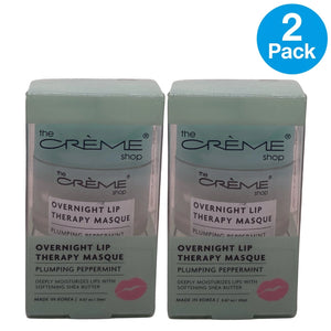 The Crème Shop Overnight Lip Therapy Masque Peppermint 2 Pack New