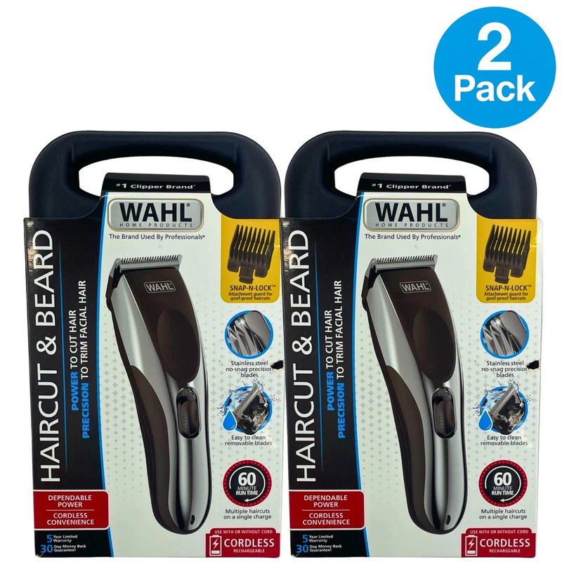 Wahl Haircut Beard Rechargeable Cordless Clipper Grooming Kit Model 9649 2 Pack