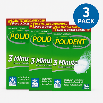 Polident Antibacterial Denture Cleanser – 84 Tablets – Pack of 3 2025/11/30 NEW