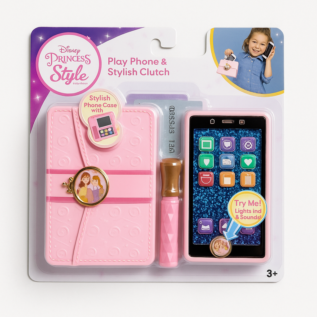 Disney Princess Play Phone & Stylish Clutch Toy Set New 1