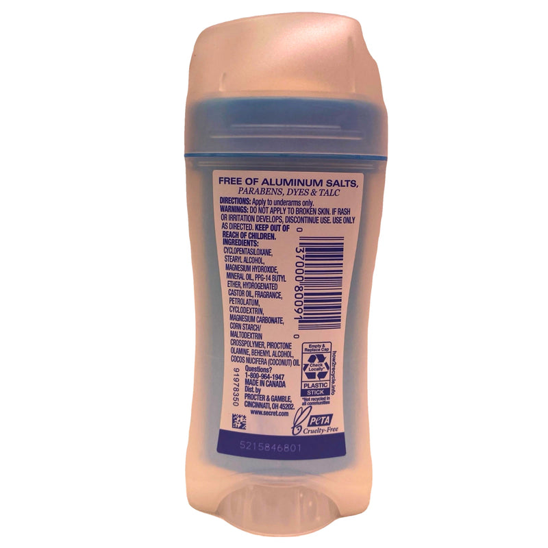 Secret Aluminum Free Dry Solid Deodorant Coconut Notes pH Balancing Minerals 2.4