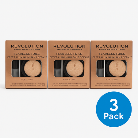Revolution Flawless Foils Rebound Eyeshadow Kit 3 Pack New