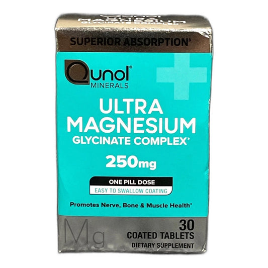 Qunol Minerals Ultra Magnesium 250mg Tablets 30ct Dietary Exp 12/27 New