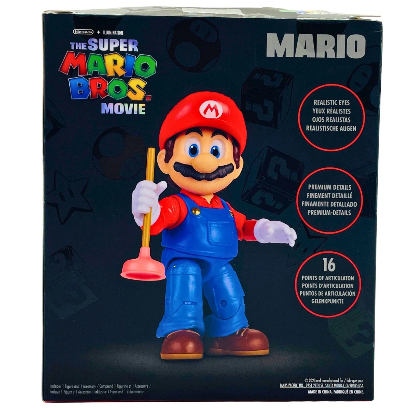 Super Mario Bros Movie Mario Action Figure w/ Plunger Accessory New 2
