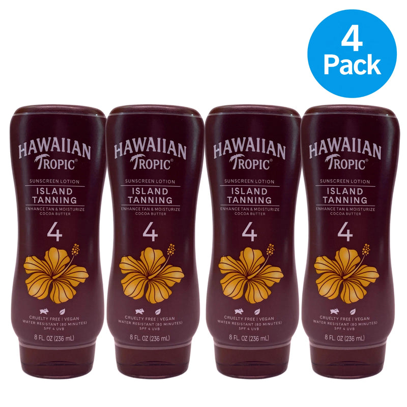 Hawaiian Tropic Island Tanning Sunscreen Lotion SPF 4 8 fl oz 4 Pack New
