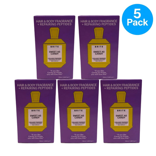 BRITE Sweet As Candy Hair and Body Fragrance 3.38 oz bottle 5 pack set
