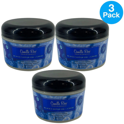 Camille Rose Black Castor Oil + Chebe Deep Conditioner Hair Treatment 3 Pack New