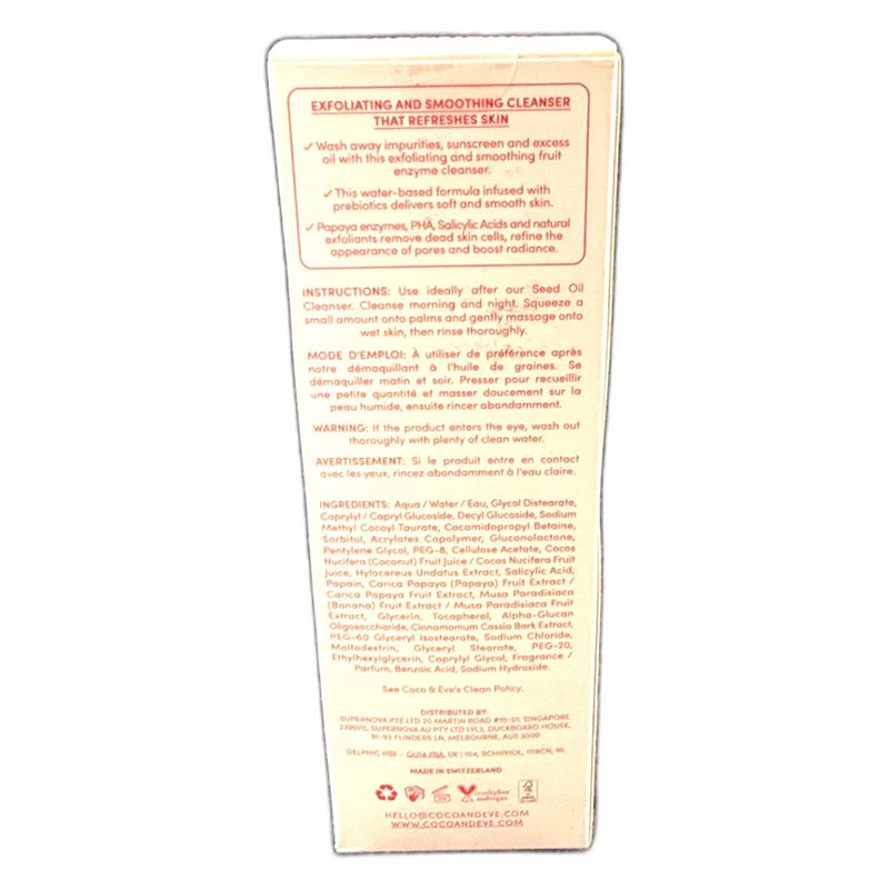 Coco & Eve Fruit Enzyme Cleanser 4.06 Fl Oz Dragon Fruit PHA BHA Facial New