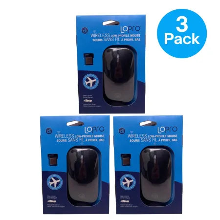 Lopro Wireless Low Profile Mouse USB 3 Pack New