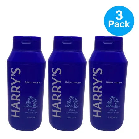Harry's Body Wash Stone Charcoal & Lime 18 fl oz 3 Pack New