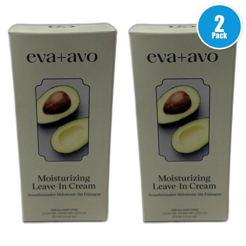 Eva+avo Moisturizing Leave-In Cream 6 Fl Oz Sulfate Paraben Free Pack of 2 New