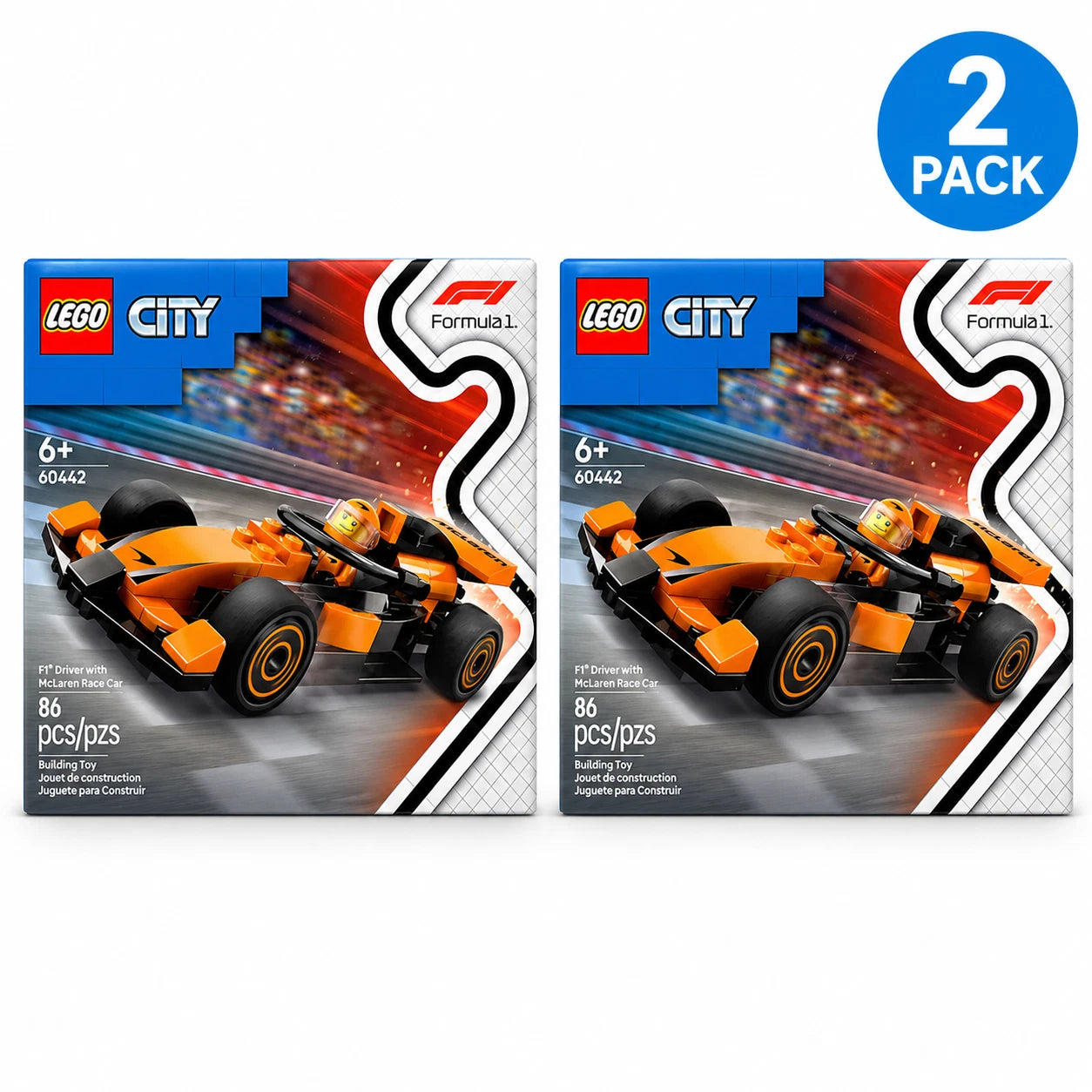 LEGO City McLaren Formula 1 Race Car 60442 Building Toy Set 86 Pieces 2 Pack 1