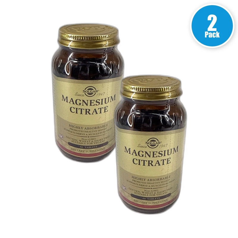 Solgar Magnesium Citrate 60 Tablets Dietary 120 Total Exp 04/27 Pack of 2 New