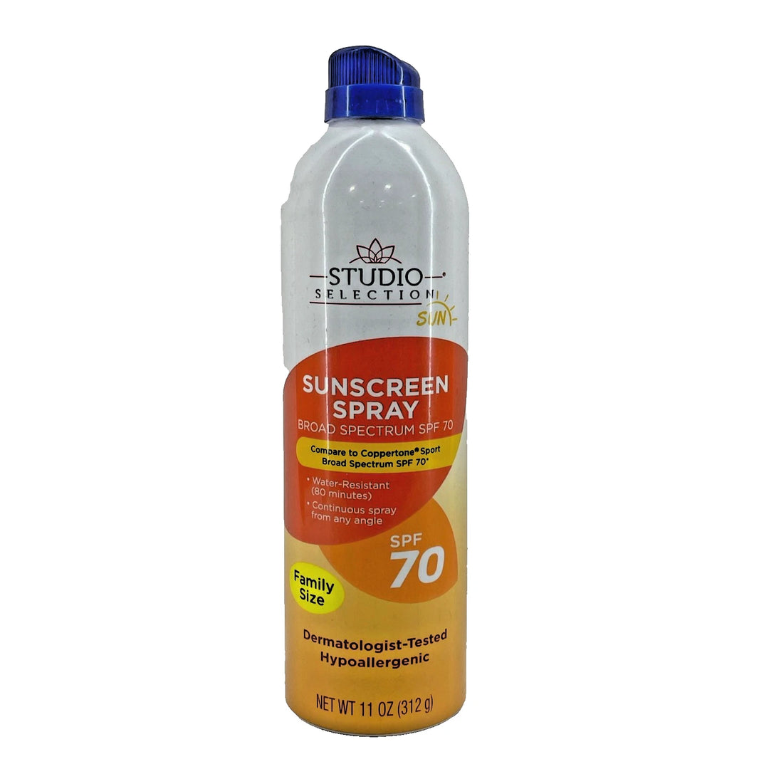 Studio Selection Sunscreen Spray SPF 70 Family Size 11 oz 3 Pack Exp: 10/26