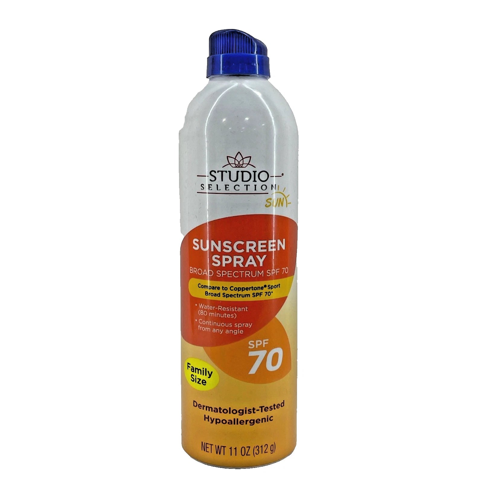 Studio Selection Sunscreen Spray SPF 70 Family Size 11 oz 3 Pack Exp: 10/26 2