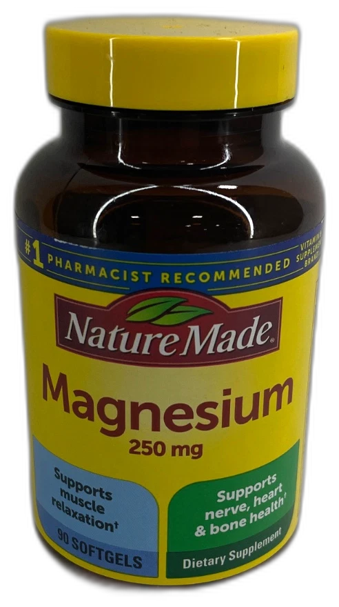 Nature Made Magnesium 250 Softgels 90 Count Dietary 270 Total Exp 06/27 Pack of 3 New