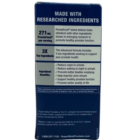 Super Beta Prostate Advanced Triple Action Support 60 Caplets 3 Pack Exp 2027