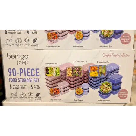 Bentgo Prep 90-Piece Food Storage Set, Dusky Fields Collection