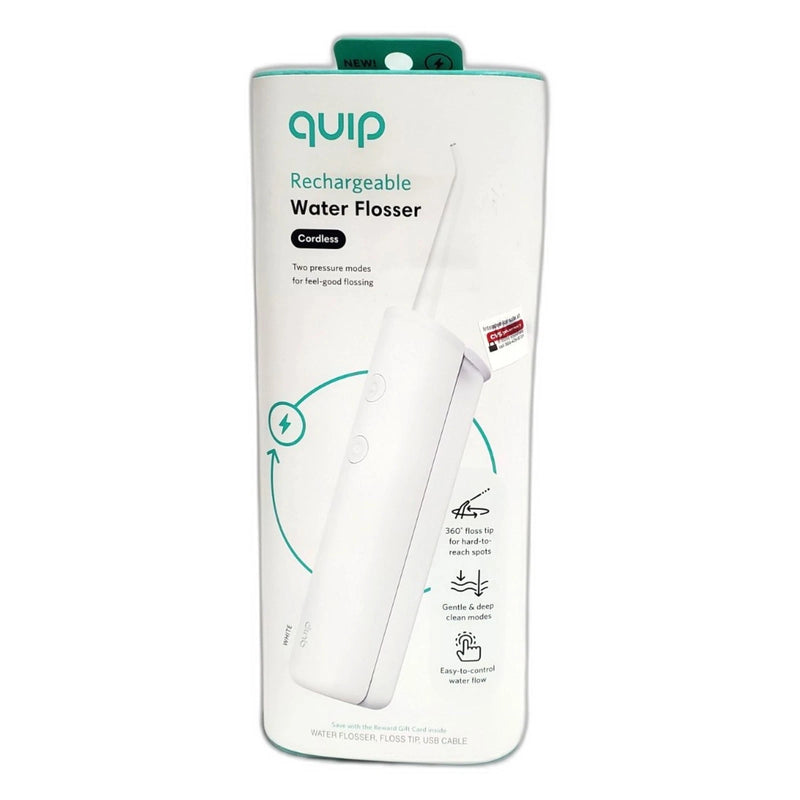 Quip Cordless Rechargeable Water Flosser 2 Pressure Modes White New