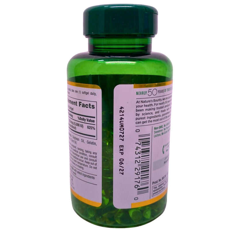 Nature's Bounty Vitamin D3 125 mcg 5000 IU Strong Bones & Immune Health 240 Soft