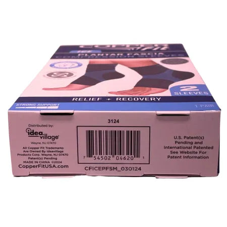 Copper Fit Ice Plantar Fascia Compression Sleeves S/M 2 Pack New