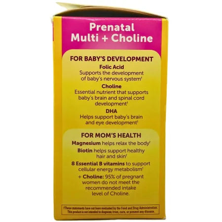 Nature Made Prenatal Multi + Choline with Folic Acid & DHA 60+60 Count (1 Pack) 3
