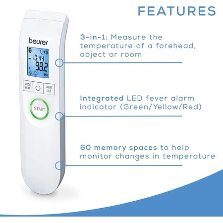 Beurer FT95 Bluetooth Thermometer 2 Pack | Non-Contact Smart Infrared | New 3