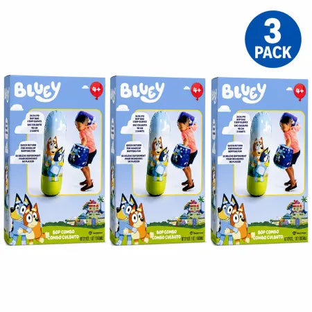 Bluey 36" Inflatable Bop Bag and Bop Gloves Combo Set Hedstrom 3 Pack Bundle