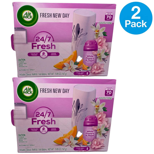 Air Wick Automatic Spray White Flowers & Melon Refill Starter Kit 5.89oz 2 Pack