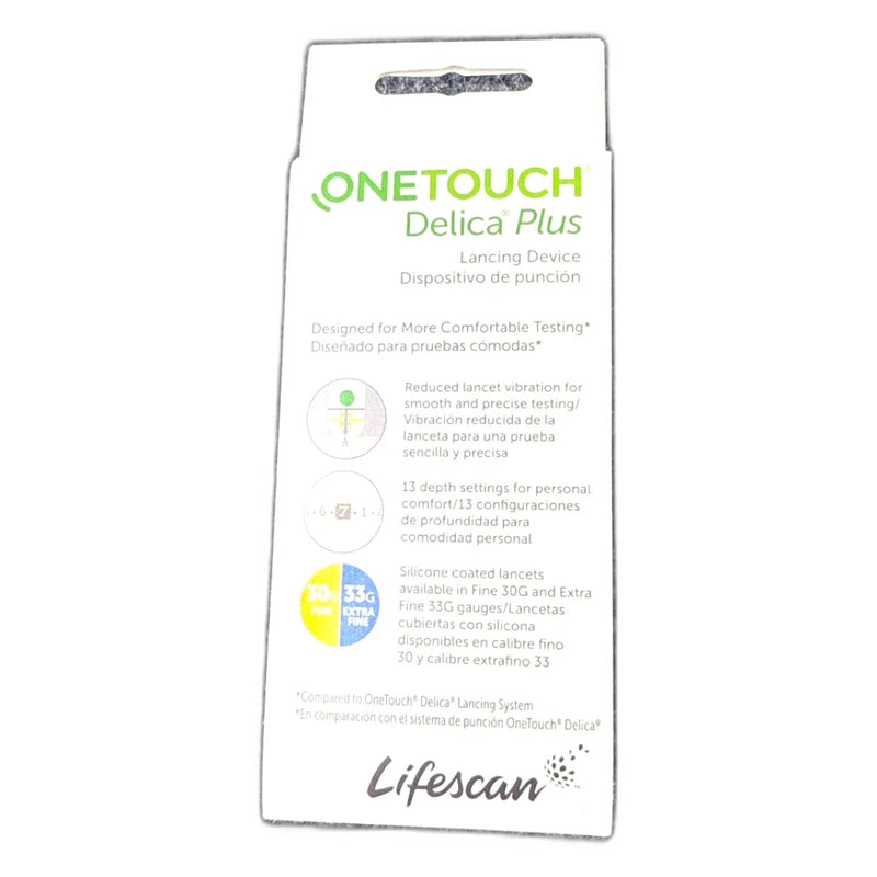 OneTouch Delica Plus Lancing Device Pain 60 Total Exp 10/27 Pack of 6 New