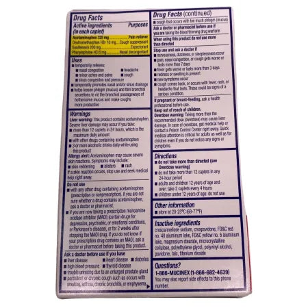 Mucinex Sinus-Max Maximum Strength Pressure, Pain & Cough - 20ct - 2 Pack 12/27