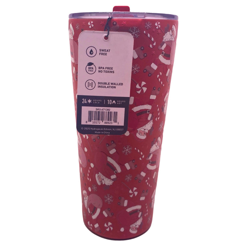 Hydrapeak Roller Skating Santa Holiday Insulated Stainless Steel Tumbler Cup 22