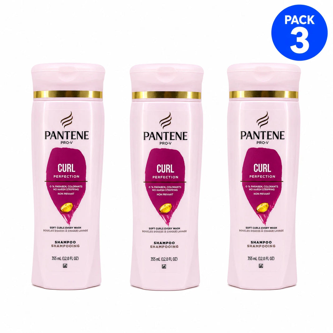 Pantene Pro-V Curl Perfection Shampoo No Harsh Stripping 12.0 fl oz 3 Pack New