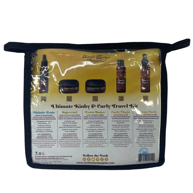 Uncle Funky's Daughter Ultimate Kinky & Curly Travel Kit 5 Piece 2 Pack New