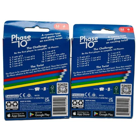 Phase 10 Card Game – Rummy-Type Game with Twist – 2 Pack – New