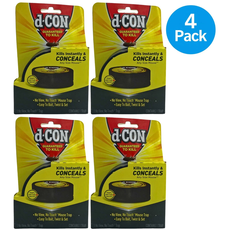 d-CON No View No Touch Mouse Trap Concealed Covered Trap 1 Count 4 Pack New
