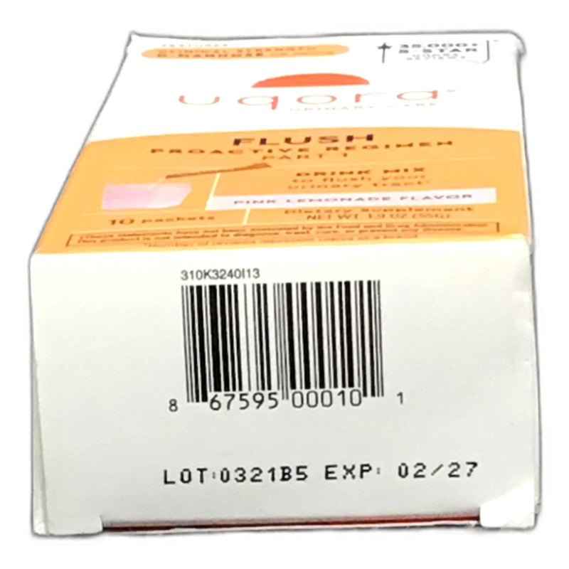 Uqora Urinary Care Flush Proactive Regimen Pink Lemonade 10 Exp 02/27 New