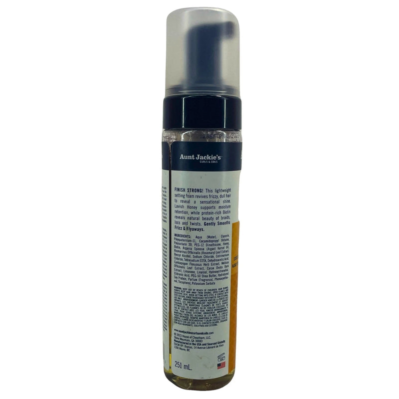 Aunt Jackie's Braid Setting Foam Biotin Honey 8.5 oz 2 Pack New