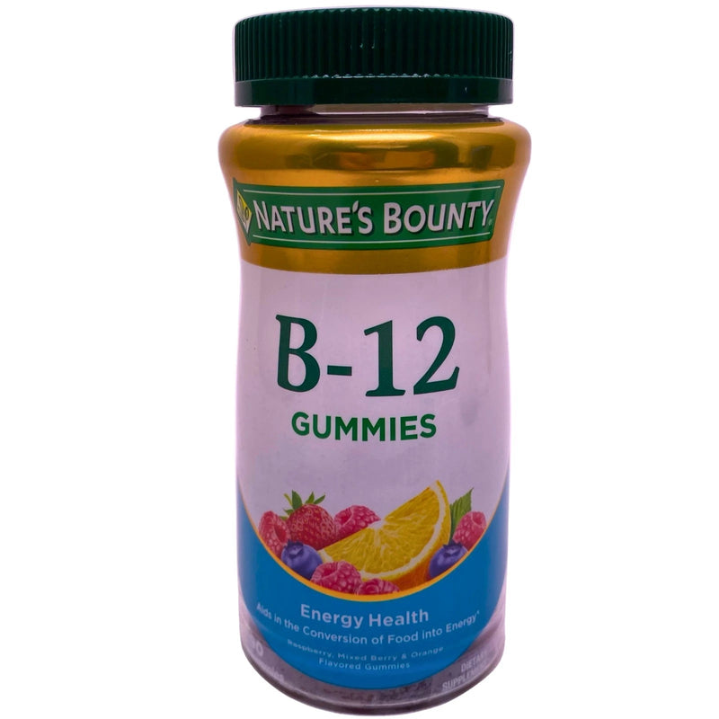 Nature's Bounty B-12 Gummies 500 mcg Energy Health Raspberry Mixed Berry Orange