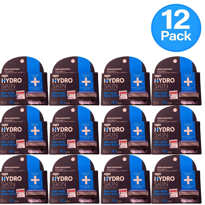 Schick Hydro Skin Comfort razor refills with coconut oil and ceramides for dry skin care